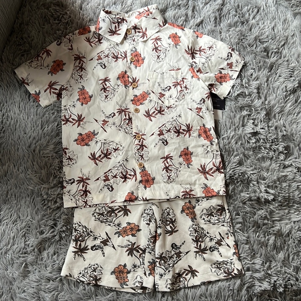 Grayson/Threads Kids Boys Hawaii Themed Button Down & Shorts NWT Size XS